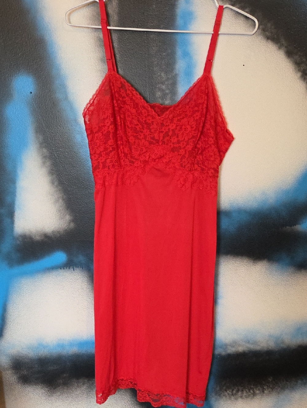 Vintage Kayser Red Lace Slip Dress - Women’s Intimate Nightwear